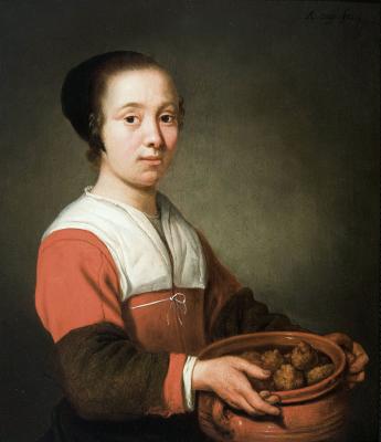 Meid met oliebollen von Aelbert Cuyp 1652 Oliebollen: holländische Köstlichkeiten