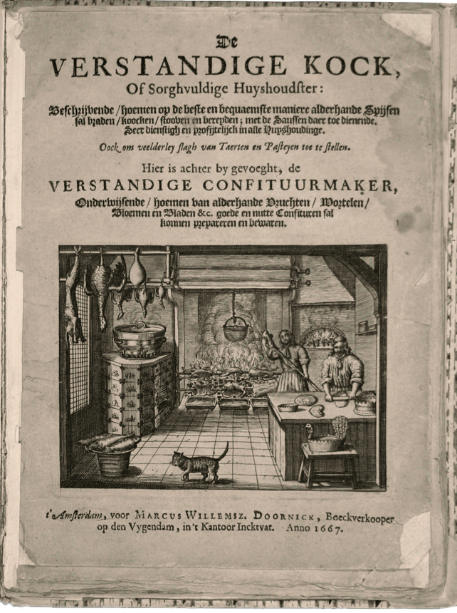'De verstandige kock, of Sorghvuldige huys-houdster' von Franciscus van Sterbeeck 1668